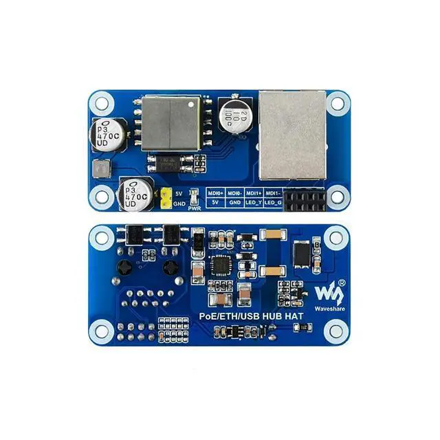 Alt view image 3 of 6 - PoE Ethernet USB HUB HAT for Raspberry Pi Zero, RJ45, 3 USB Ports | 802.3af PoE HAT with 10/100M RJ45 and 3 USB 2.0 ports for Raspberry Pi Zero, Zero W, Zero WH, Zero 2W projects