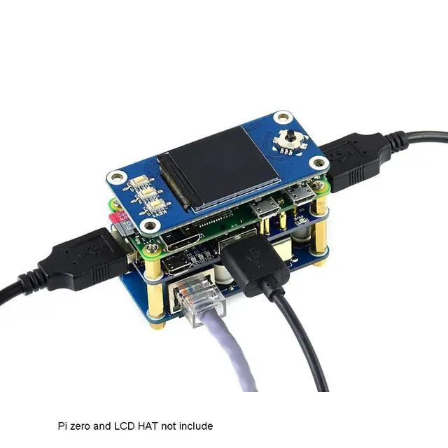Alt view image 4 of 6 - PoE Ethernet USB HUB HAT for Raspberry Pi Zero, RJ45, 3 USB Ports | 802.3af PoE HAT with 10/100M RJ45 and 3 USB 2.0 ports for Raspberry Pi Zero, Zero W, Zero WH, Zero 2W projects