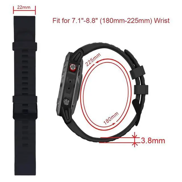 Alt view image 3 of 6 - Compatible with Garmin Fenix 8 47mm/E 47mm/7/7 Pro/6/6 Pro/5/5 Plus Band Silicone, 22mm Quick Fit Watch Band Sport Wristband Bracelet Replacement Band for Garmin Forerunner 965/955/945/935