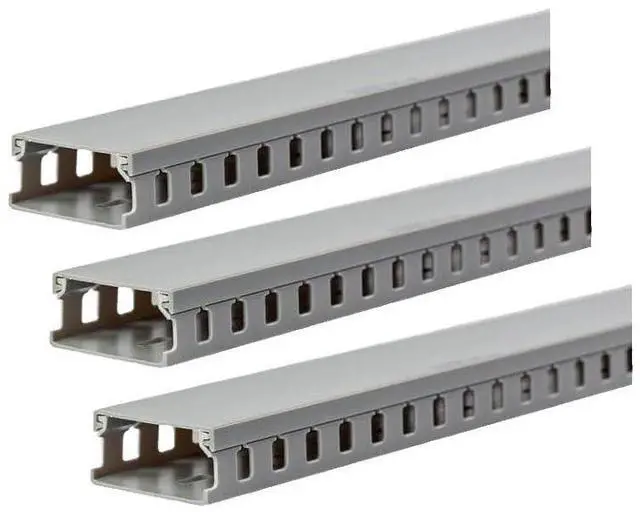 Main image of 5.6ft Server Rack Cable Management - Customizable 2in x 1in Open Slot Network & Data Finger Duct Wire Raceway Organizer w/Cover (AD105X1) (Pack of 3)