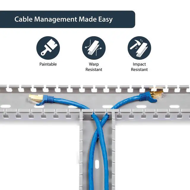 Alt view image 3 of 6 - 5.6ft Server Rack Cable Management - Customizable 2in x 1in Open Slot Network & Data Finger Duct Wire Raceway Organizer w/Cover (AD105X1) (Pack of 3)