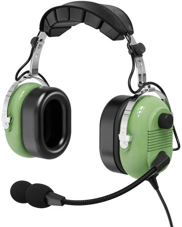 Main image of Dual GA Plug Noise Cancelling Pilot Headsets with Boom Mic Aircraft Headphone General Aviation Headset,NRR 24dB Anti-Noise Microphone,Twin Plug Flight School Headphones (Light Green) (A)