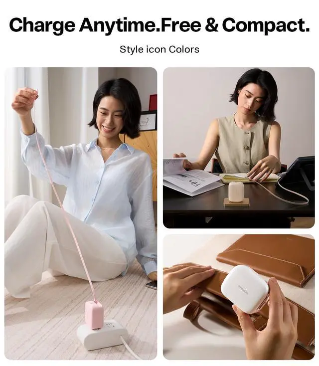 Alt view image 5 of 6 - FlexLine 35W USB C Charger, Dual-Port GaN Retractable Charger, Gold | iPhone 17/16/15, Galaxy, Pixel, iPad compatible, built-in braided cable, dual-device fast charging, travel and desk use
