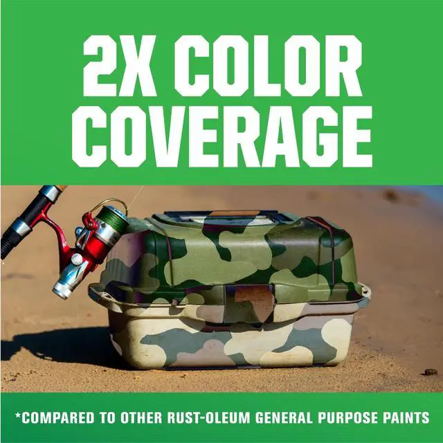 Alt view image 5 of 6 - Deep Forest Green Flat Camouflage Spray Paint, 12 oz, 2X UltraCover NonReflective Coating