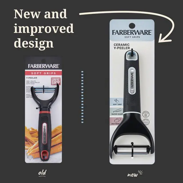 Alt view image 3 of 5 - SoftGrip Ceramic YShaped Vegetable Peeler, NonSlip Ergonomic Fruit & Veggie Kitchen Peeler