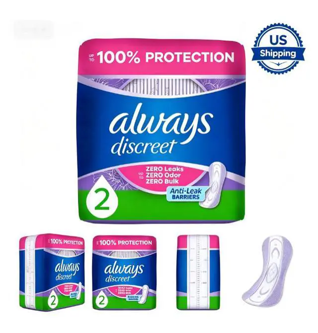 Alt view image 5 of 5 - Incontinence Panty Liners, Very Light Absorbency, Long Length, 44Count Bladder Leak Protection Liners