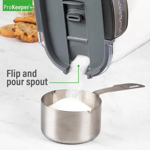 Alt view image 5 of 6 - Airtight Sugar Storage Canister with FliptoPour Spout & StainlessSteel Latch, 4 lb Capacity