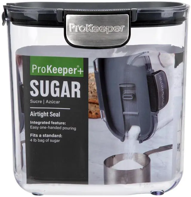 Alt view image 3 of 6 - Airtight Sugar Storage Canister with FliptoPour Spout & StainlessSteel Latch, 4 lb Capacity