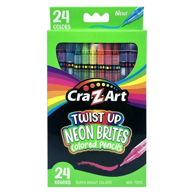 Alt view image 3 of 6 - 24Count Neon TwistUp Colored Pencils, NoSharpen Retractable Drawing Pencils for Beginner to Adult