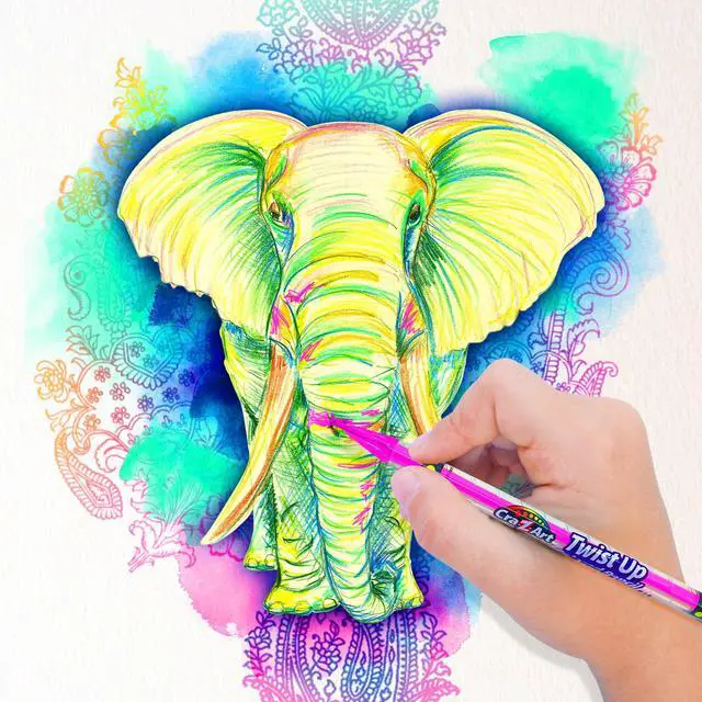 Alt view image 2 of 6 - 24Count Neon TwistUp Colored Pencils, NoSharpen Retractable Drawing Pencils for Beginner to Adult