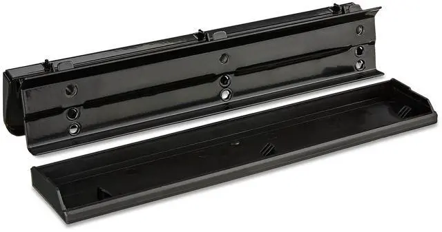 Alt view image 2 of 5 - 3Hole Paper Punch, 12Sheet Punching Capacity, Metal Office Hole Puncher with Removable Chip Tray, Black