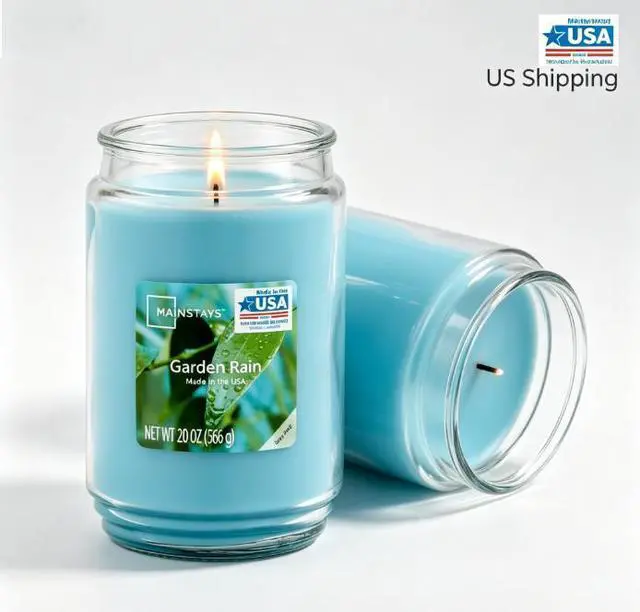 Main image of 20 oz SingleWick Glass Jar Scented Candle, Fresh Garden Rain Fragrance