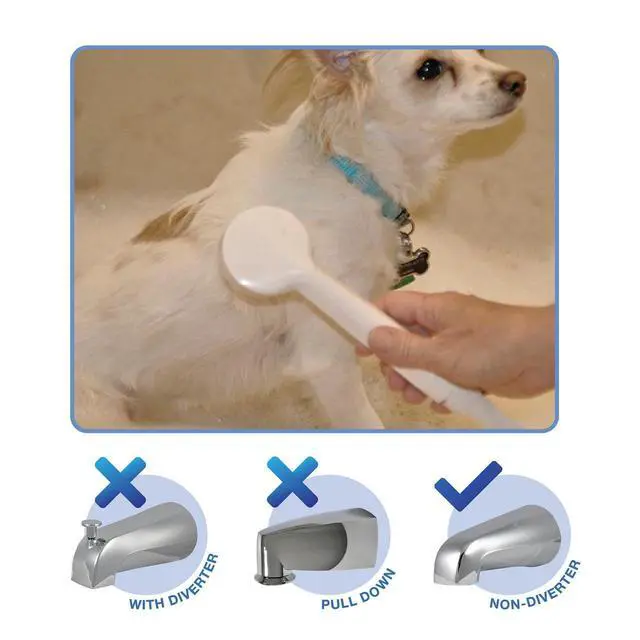 Alt view image 3 of 4 - Portable HandHeld Tub Shower Sprayer, VersaSpray Attachment for NonDiverter Bathtub Spouts, 42in Hose