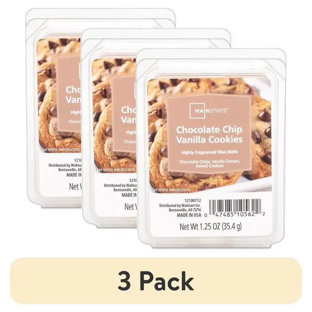 Alt view image 3 of 5 - (3 Pack) Chocolate Chip Vanilla Cookies Scented Wax Melts, 1.25 oz BakeryHome Fragrance Wax Cubes