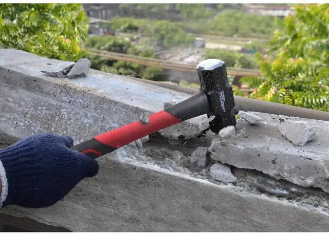 Alt view image 3 of 5 - 4 lb Small Sledge Hammer, DropForged Steel Head, Fiberglass NonSlip ComfortGrip Handle,15.75 in