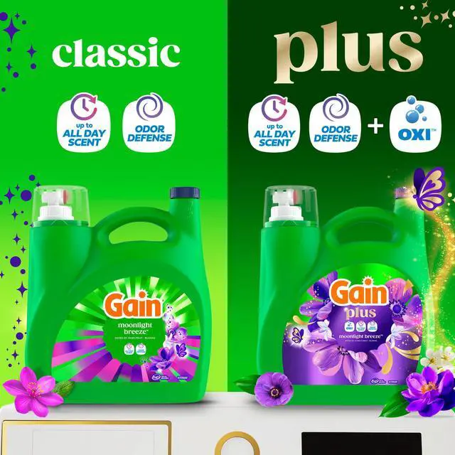 Alt view image 3 of 5 - Plus Liquid Laundry Detergent, Odor Defense + OXI, Moonlight Breeze Scent, 99 fl oz, 75 Loads