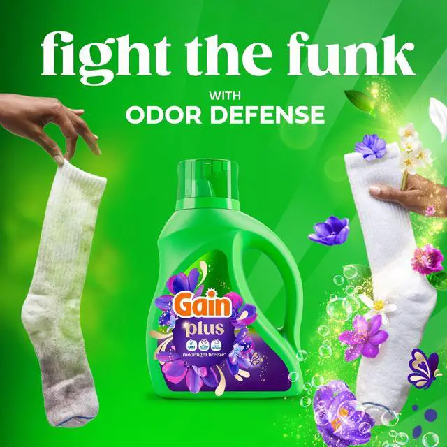 Alt view image 4 of 5 - Plus Liquid Laundry Detergent, Odor Defense + OXI, Moonlight Breeze Scent, 99 fl oz, 75 Loads