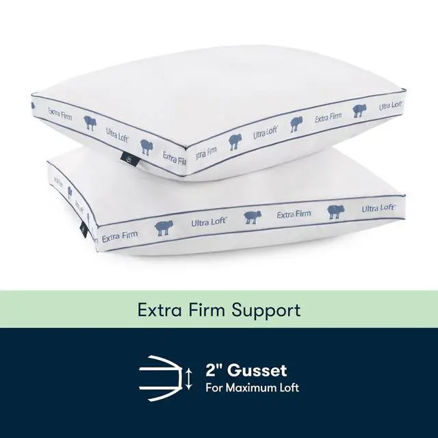 Alt view image 5 of 5 - Ultra Loft Bed Pillow, Standard/Queen Size, Extra Firm Neck & Head Support