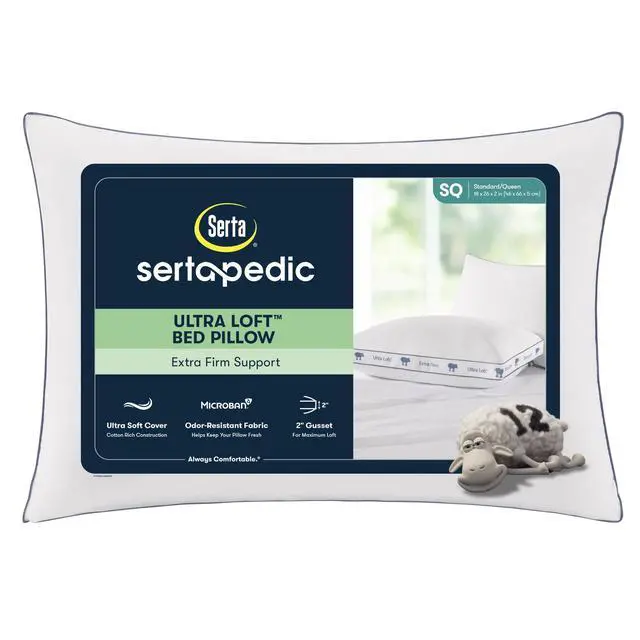Alt view image 4 of 5 - Ultra Loft Bed Pillow, Standard/Queen Size, Extra Firm Neck & Head Support