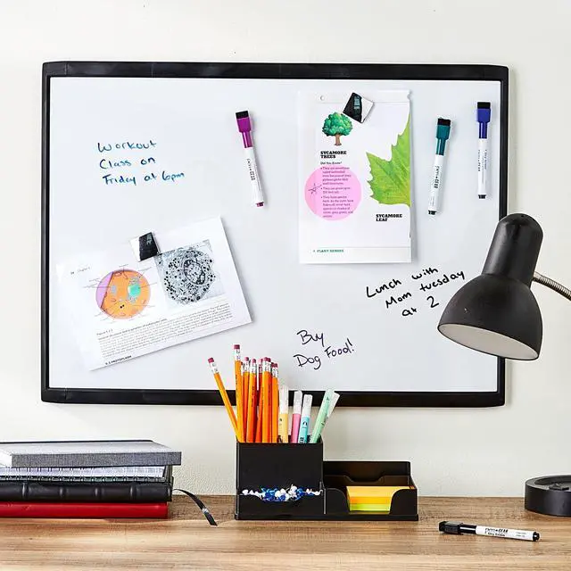 Alt view image 4 of 4 - Magnetic DryErase Whiteboard, Black Frame, 17" × 23", WallMountable, Marker & Magnet Kit Included