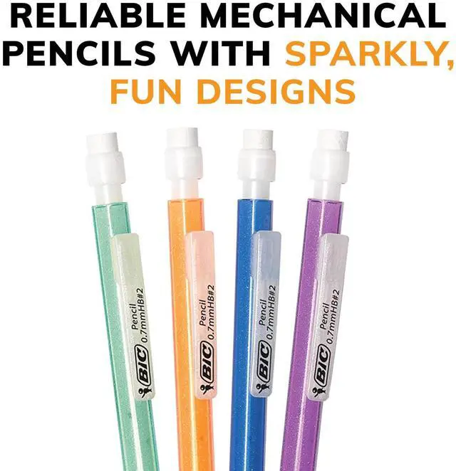 Alt view image 3 of 5 - No.2 Sparkle Mechanical Pencils, 0.7 mm, Retractable Refillable, 24Count, Barrel Colors May Vary