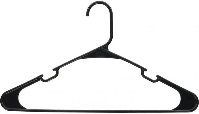 Alt view image 2 of 5 - Black Slim Plastic Clothes Hangers, SpaceSaving, 50Count, Durable NonSnag Design