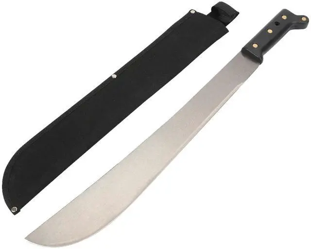 Main image of 18Inch HighCarbonSteel Machete with Canvas Sheath, Outdoor BrushClearing Cutting Tool