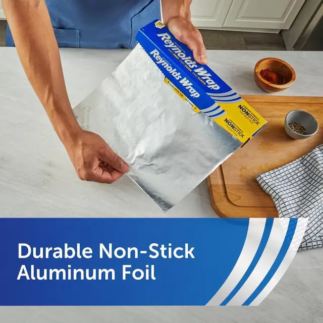 Alt view image 2 of 7 - NonStick Aluminum Foil Roll, 12 Inch Width, 50 Sq Ft, FoodSafe Cooking & Wrapping Foil