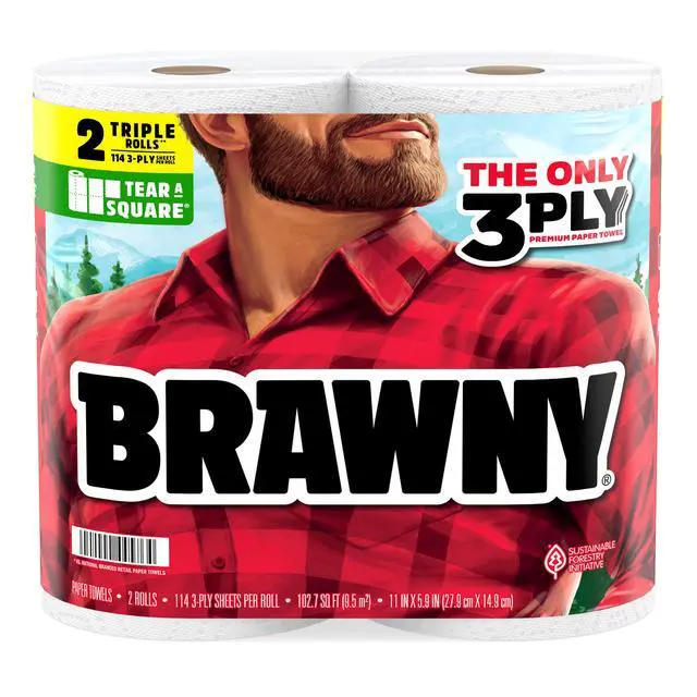 Alt view image 2 of 5 - TearASquare 3Ply Paper Towels, 2 Triple Rolls, 114 Sheets Per Roll, CustomTear Sheets