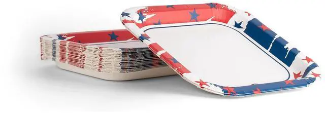 Alt view image 2 of 4 - Kingsford 10" HeavyDuty SoakProof Americana Square Paper Plates, 35Count