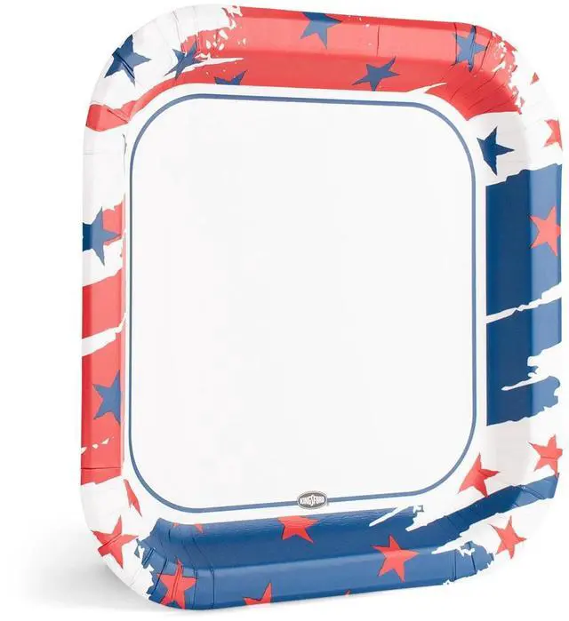 Alt view image 3 of 4 - Kingsford 10" HeavyDuty SoakProof Americana Square Paper Plates, 35Count