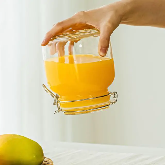 Alt view image 4 of 6 - Mainstays 38 oz Glass FoodStorage Canister, Airtight Locking Lid, Kitchen Pantry Storage Jar