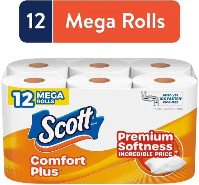 Main image of SepticSafe UltraComfort Bathroom Tissue, 3X Thicker & 4X Stronger, 12 MegaRoll Pack