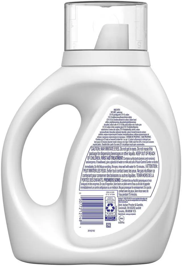 Alt view image 3 of 6 - Tide Free & Gentle Hypoallergenic Liquid Laundry Detergent, Unscented, 34 fl oz, 25 Loads