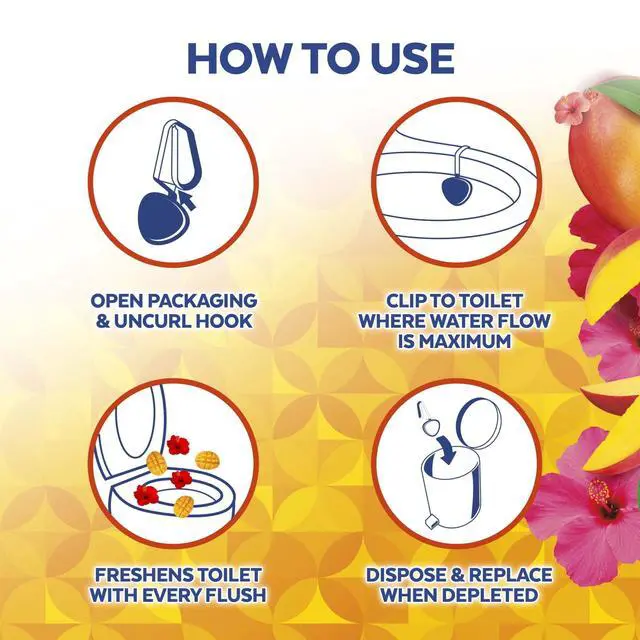 Alt view image 5 of 5 - Lysol Automatic Toilet Bowl Cleaner, Brand New Day, Mango & Hibiscus, 2Count