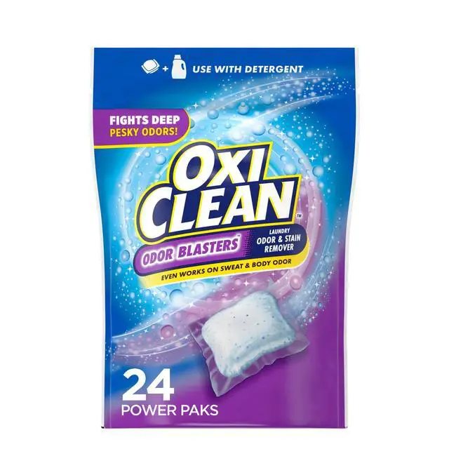 Alt view image 2 of 7 - OxiClean Odor Blasters Stain & Odor Remover Power Paks, 24Count Laundry Booster