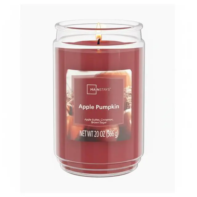 Alt view image 2 of 6 - Mainstays Apple Pumpkin SingleWick Scented Glass Jar Candle, 20 oz, 100120 Hour Burn Time