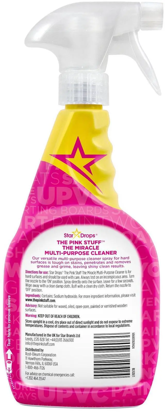 Alt view image 3 of 6 - The Pink Stuff Miracle MultiPurpose Cleaner Spray, Rhubarb Scent, 24 fl oz
