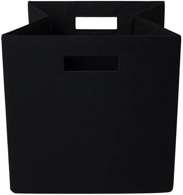 Alt view image 2 of 6 - Foldable Fabric Cube Organizer Bin, RichBlack with CutOut Handles, 10.56 Gallon