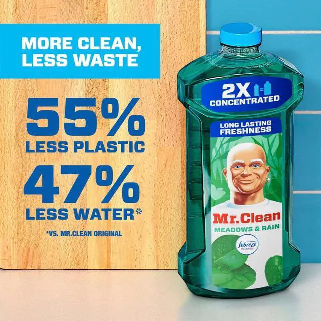 Alt view image 2 of 5 - Mr. Clean 2X Concentrated AllPurpose MultiSurface Cleaner, Febreze Meadows & Rain, 41 fl oz