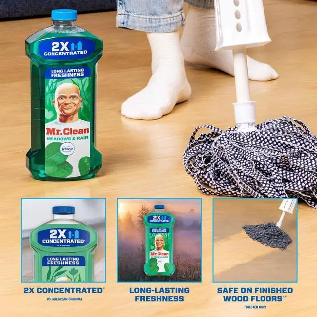 Alt view image 4 of 5 - Mr. Clean 2X Concentrated AllPurpose MultiSurface Cleaner, Febreze Meadows & Rain, 41 fl oz