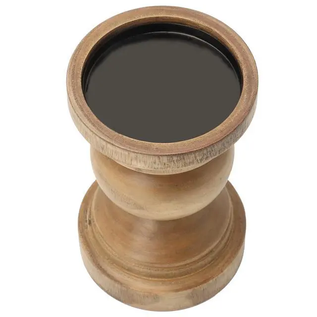 Alt view image 3 of 7 - Mainstays 6" Decorative Wood Pillar Candle Holder, Natural