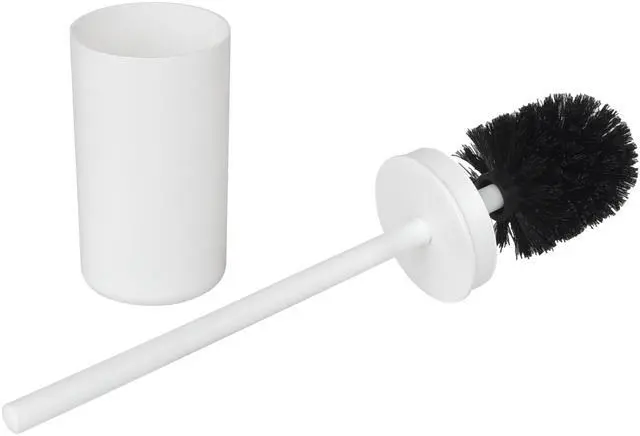 Main image of SlimDesign Toilet Bowl Cleaning Brush & Storage Caddy Set, Matte White Plastic