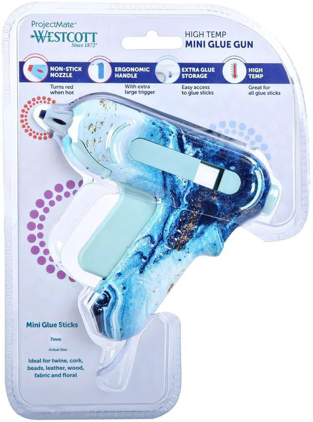 Main image of Premium Mini High Temp Hot Glue Gun, Floral Design is the Winner of the 2017 GOOD DESIGN Award! Non-Stick tip for easy glue clean-up Nozzle changes from blue to red, indicating when the glue gun is ho