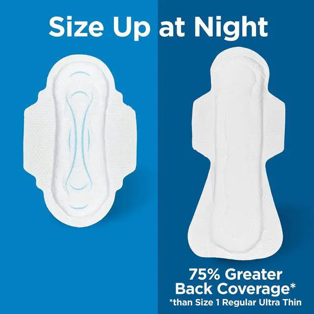 Alt view image 5 of 7 - Equate Overnight Maxi Pads with FlexiWings, Extra Heavy Absorbency, Size 5, 36 Count