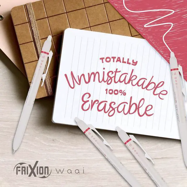 Alt view image 3 of 5 - Pilot FriXion Waai Erasable Gel Ink Pens, 0.5mm ExtraFine Point, Assorted Colors, 5Count