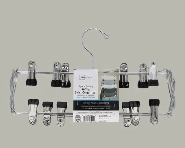 Alt view image 2 of 6 - Mainstays 6Tier Chrome Metal Pants & Skirt Hanger, SpaceSaving Closet Organizer