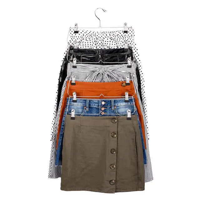 Alt view image 6 of 6 - Mainstays 6Tier Chrome Metal Pants & Skirt Hanger, SpaceSaving Closet Organizer