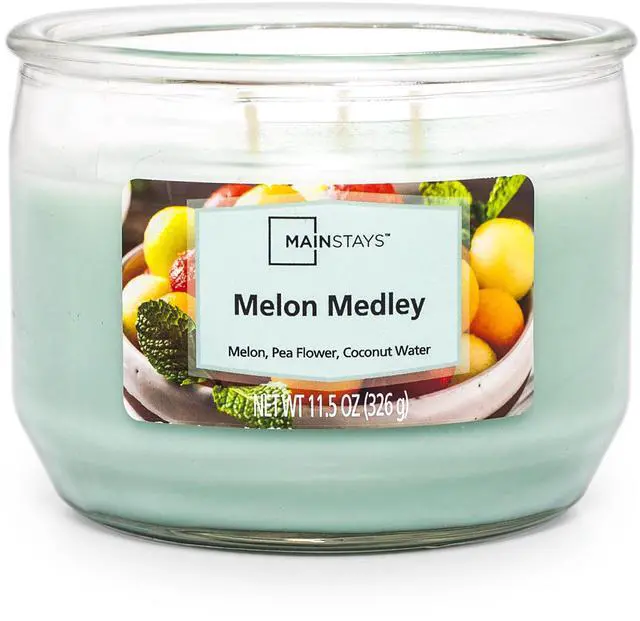 Main image of Mainstays Melon Medley 3Wick Scented Jar Candle, 11.5 oz, Up to 25 Hour Burn Time