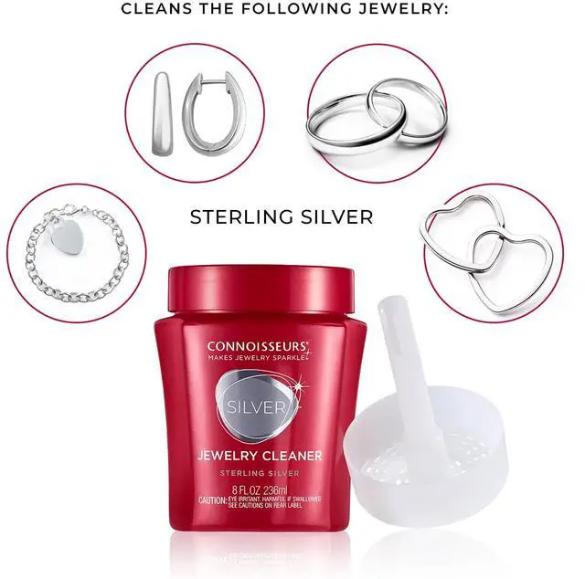 Alt view image 5 of 6 - Connoisseurs Silver Jewelry Tarnish Remover, Sterling Silver Cleaner, 8 fl oz, With Dip Tray